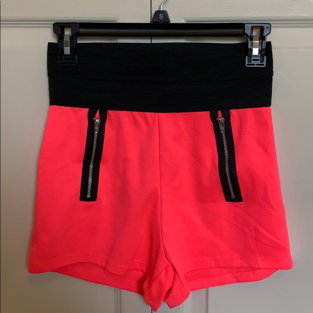 Bright pink high wasted shorts